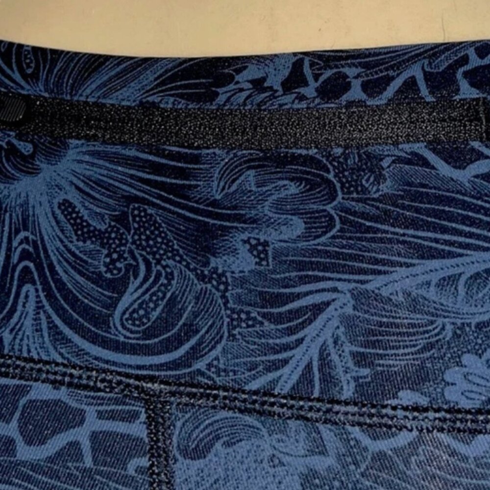 LULULEMON Sz 4 Speed Up 21” Crop Leggings in Nouveau Mach Blue Black EUC - Picture 5 of 6